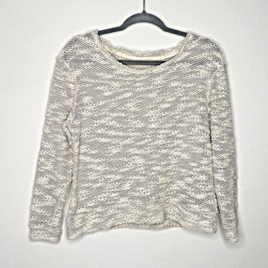 Ace Delivery Off White Cream Gray Marled Light Weight Boucle Sweater Size XS